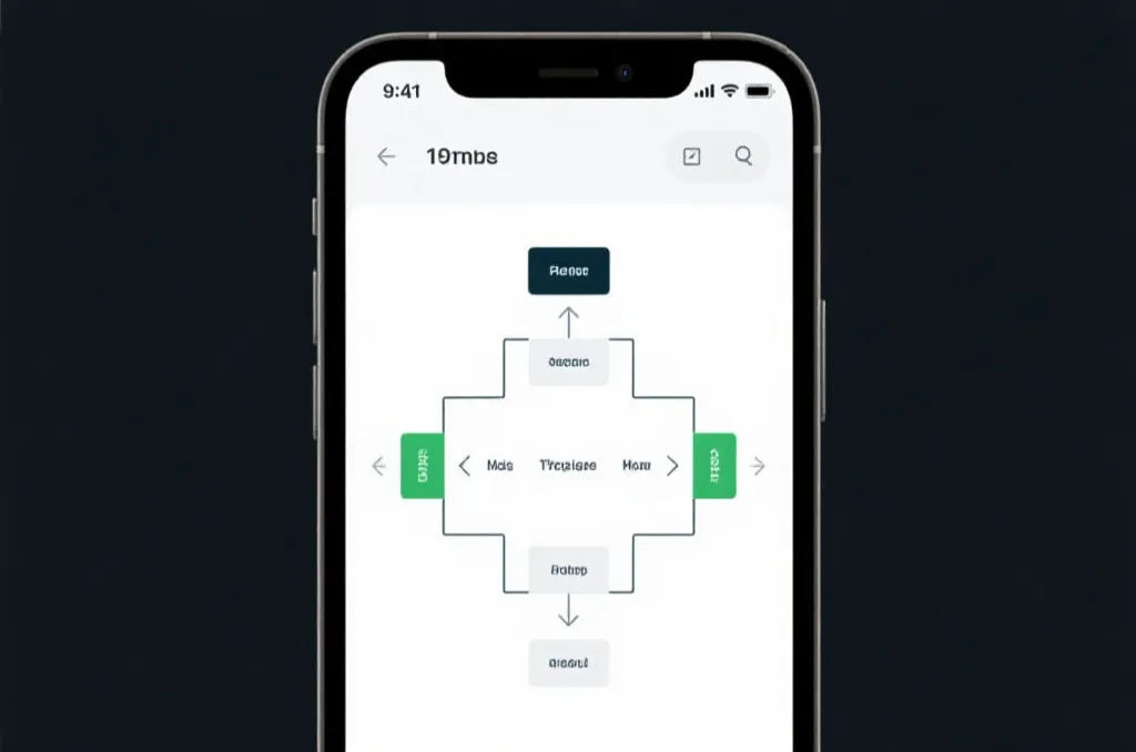 A clean, modern smartphone app interface showing a generic sports tournament bracket layout on a dark background